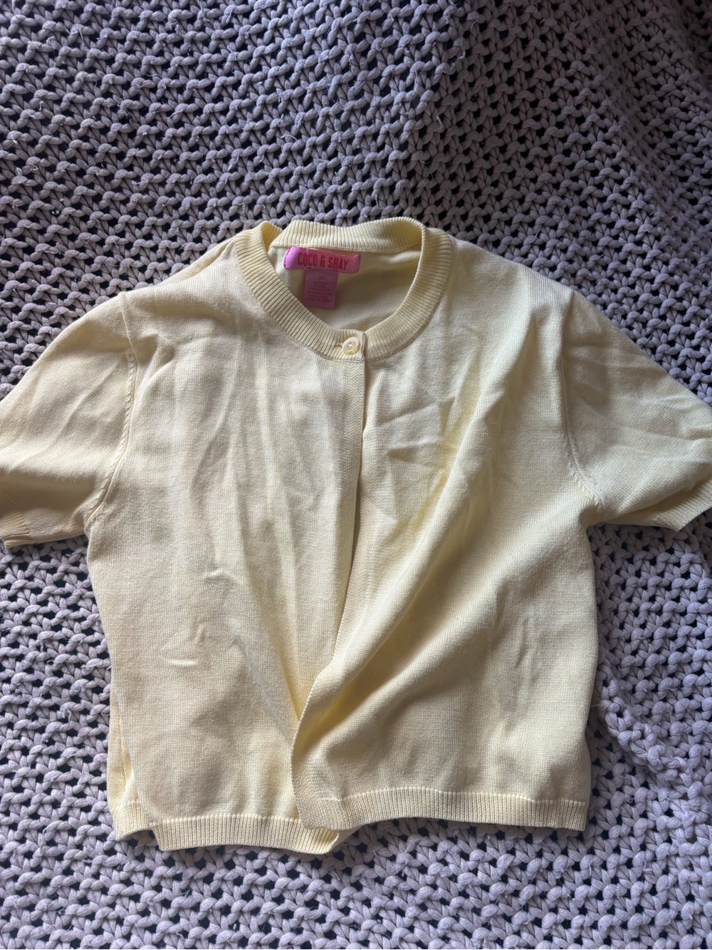 Butter Yellow Short-Sleeve Cardigan